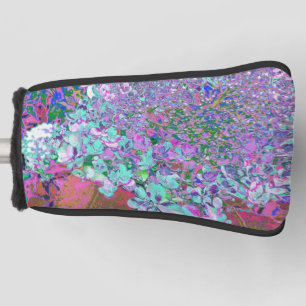 Elegant Aqua and Purple Limelight Hydrangea Detail Golf Head Cover