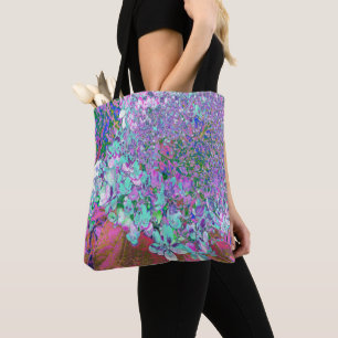 Elegant Aqua and Purple Limelight Hydrangea Detail Tote Bag
