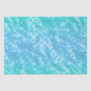 Elegant Aqua Blue Polka Dot Metallic Glitter Tissue Paper