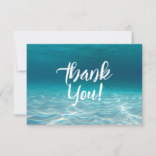 Elegant Aqua Blue Underwater Photo Personised Thank You Card