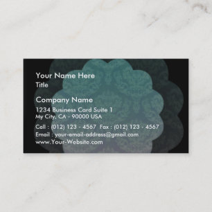 Elegant aqua damask ribbon business card
