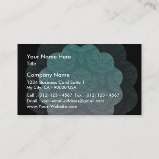 Elegant aqua damask ribbon business card