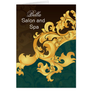 elegant aqua flourish Business Thank You Cards