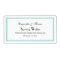 Elegant Aqua Framed H Water Bottle Label