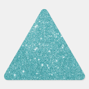 Elegant Aqua Glitter Triangle Sticker
