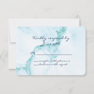 Elegant Aqua Marble RSVP Card