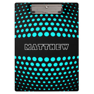 Elegant Aqua Polka Dots Pattern Clipboard