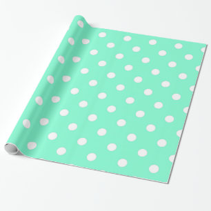 Elegant Aquamarine Polka Dot Wrapping Paper