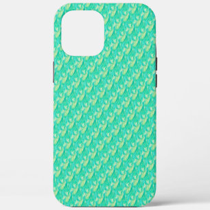 Elegant Aquamarine Watercolor Floral Petal iPhone 12 Pro Max Case