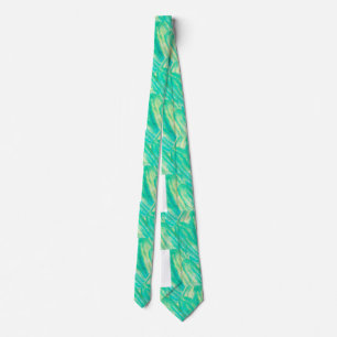 Elegant Aquamarine Watercolor Floral Petal Tie