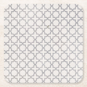 Elegant Arabesque Ornament Square Paper Coaster