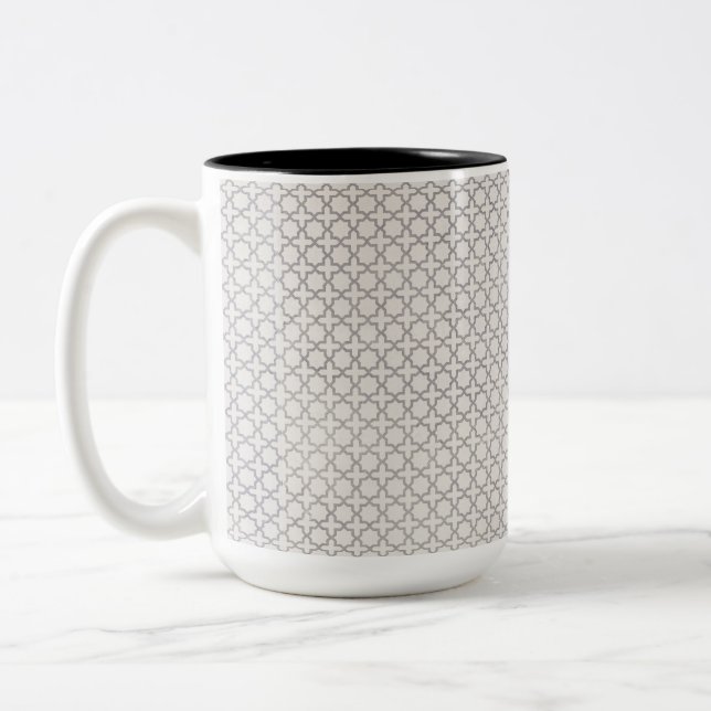 Elegant Arabesque Ornament Two-Tone Coffee Mug (Left)