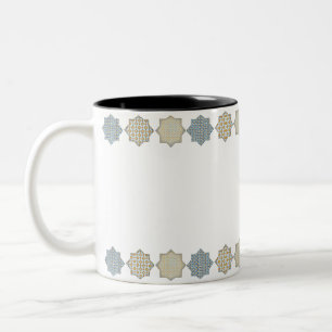 Elegant Arabesque Tile Pattern Mug" Two-Tone Coffee Mug