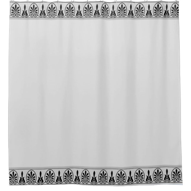 Elegant Arabesque Vector on Light Grey Shower Curtain (Front)