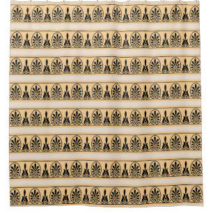 Elegant Arabesque Vector Pattern in Peach & Beige Shower Curtain