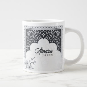 Elegant Arabesque Wedding Mug   Noir & White