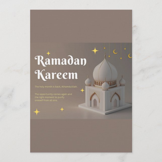 Elegant Arabic Calligraphy Ramadan Wishes Invitation (Front)