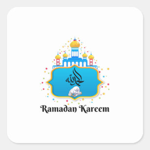 Elegant Arabic Calligraphy Ramadan Wishes Square Sticker