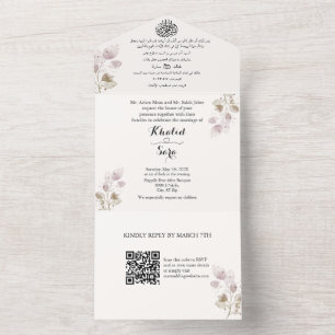 Elegant Arabic & English All in One Wedding Invite