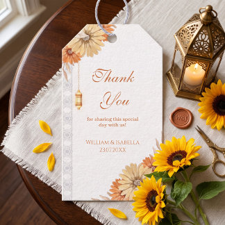 Elegant Arabic Lantern Floral Wedding Gift Tags