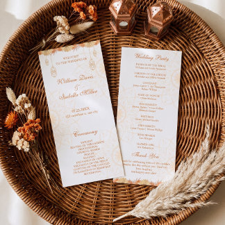 Elegant Arabic Lantern Floral Wedding Program