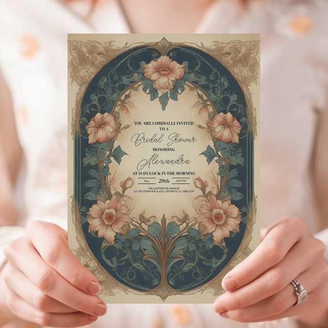 Elegant Arch Art Nouveau Bridal Shower Invitation (Creator Uploaded)