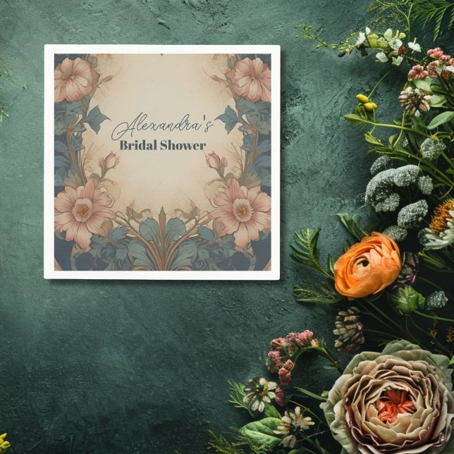 Elegant Arch Art Nouveau Bridal Shower Napkin (Creator Uploaded)