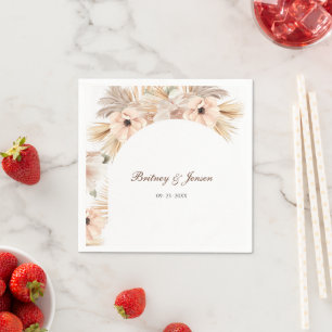 Elegant Arch boho Pampas Grass Reception Table Napkin