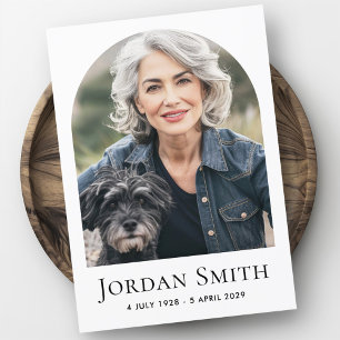 Elegant arch classic white photo funeral sympathy thank you card