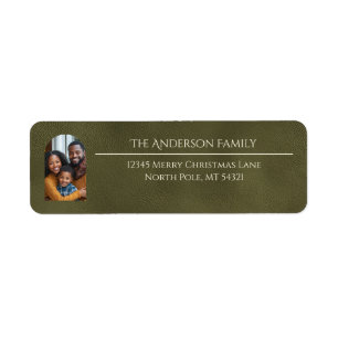 Elegant Arch Family Photo Green Return Address Return Address Label