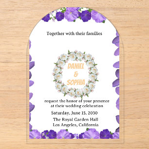Elegant Arch Floral Wedding Invitation Acrylic