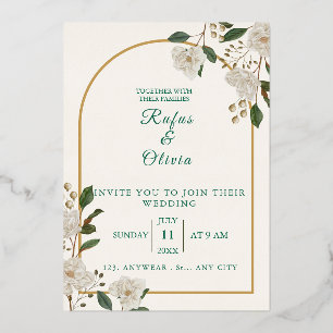 Elegant Arch Floral Wedding Invitation   rustic 