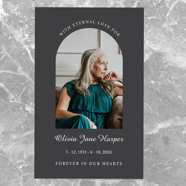 Elegant Arch Funeral Prayer Photo Business Card (Creator Uploaded)