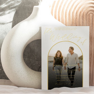 Elegant Arch Gold Foil and Photo Wedding