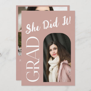 Elegant Arch Graduation Invitation Custom Photo