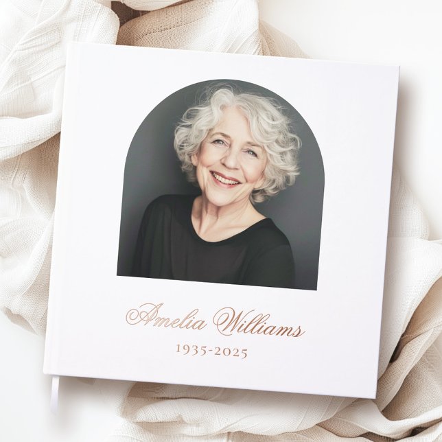 Elegant arch loving memory funeral memorial photo guest book (Elegant arch loving memory funeral memorial photo foil guest book)