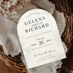 Elegant Arch Luxe Paper Wedding  Invitation