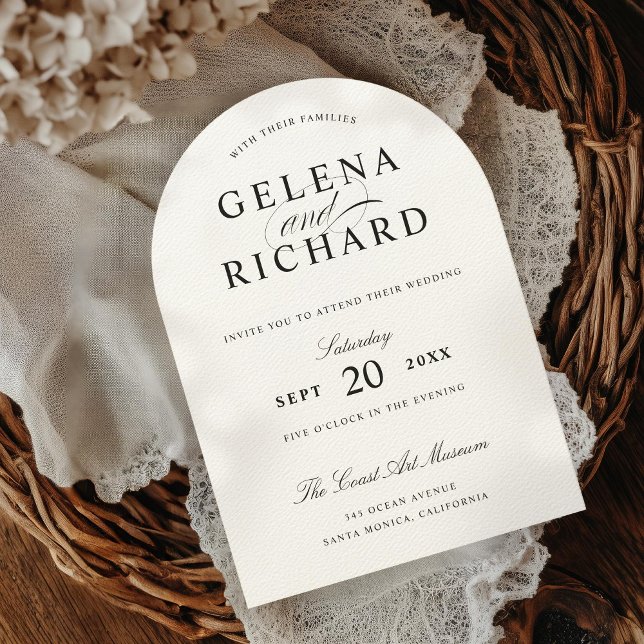 Elegant Arch Luxe Paper Wedding  Invitation (Creator Uploaded)