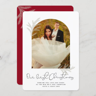 Elegant Arch   OUR FIRST CHRISTMAS Modern Spruce Holiday Card