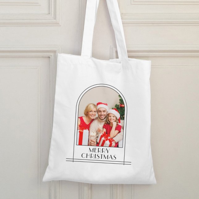   Elegant Arch Personalised Family Photo Christmas Tote Bag (Creator Uploaded)