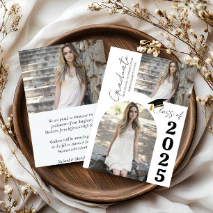 Elegant Arch Photo College High School Graduation Announcement