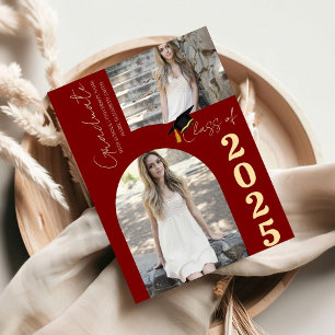 Elegant  Arch Photo College High School Graduation Announcement