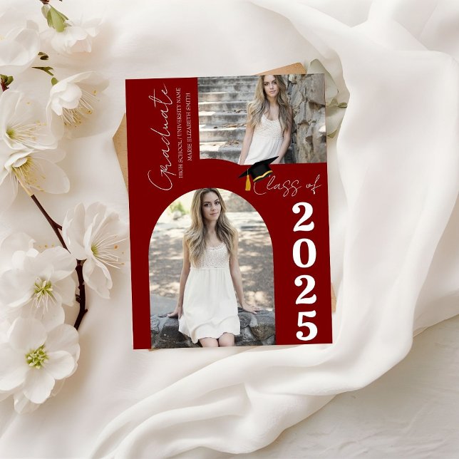 Elegant  Arch Photo College High School Graduation Announcement (Creator Uploaded)