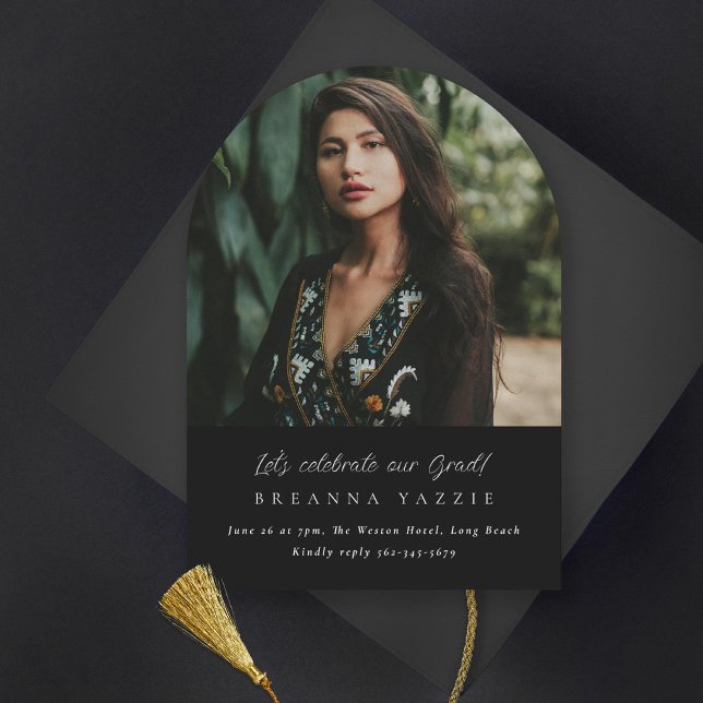 Elegant Arch Photo Graduation Invitation (Creator Uploaded)