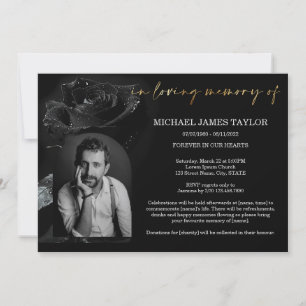 Elegant Arch Photo In Loving Memory Funeral Invitation