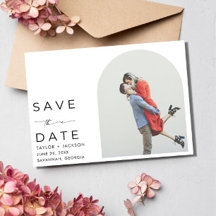 Elegant Arch Photo Modern Wedding  Save The Date