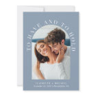 Elegant Arch Photo QR Code Dusty Blue Wedding