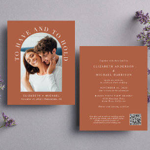 Elegant Arch Photo QR Code Wedding Invitation