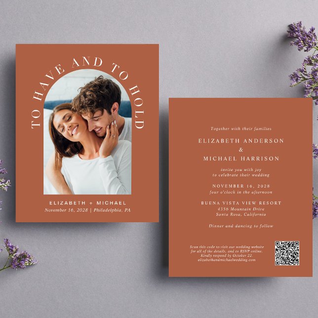 Elegant Arch Photo QR Code Wedding Invitation (Creator Uploaded)