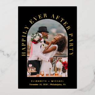 Elegant Arch Photo Wedding Reception Black Gold